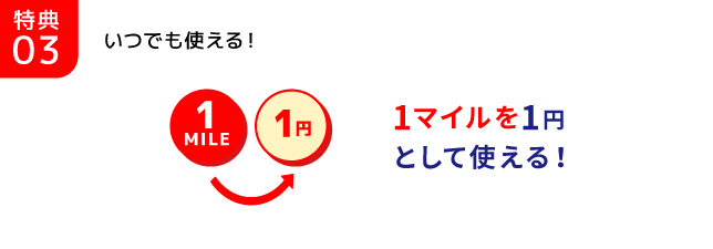 特典03/1マイルを1円として使える！